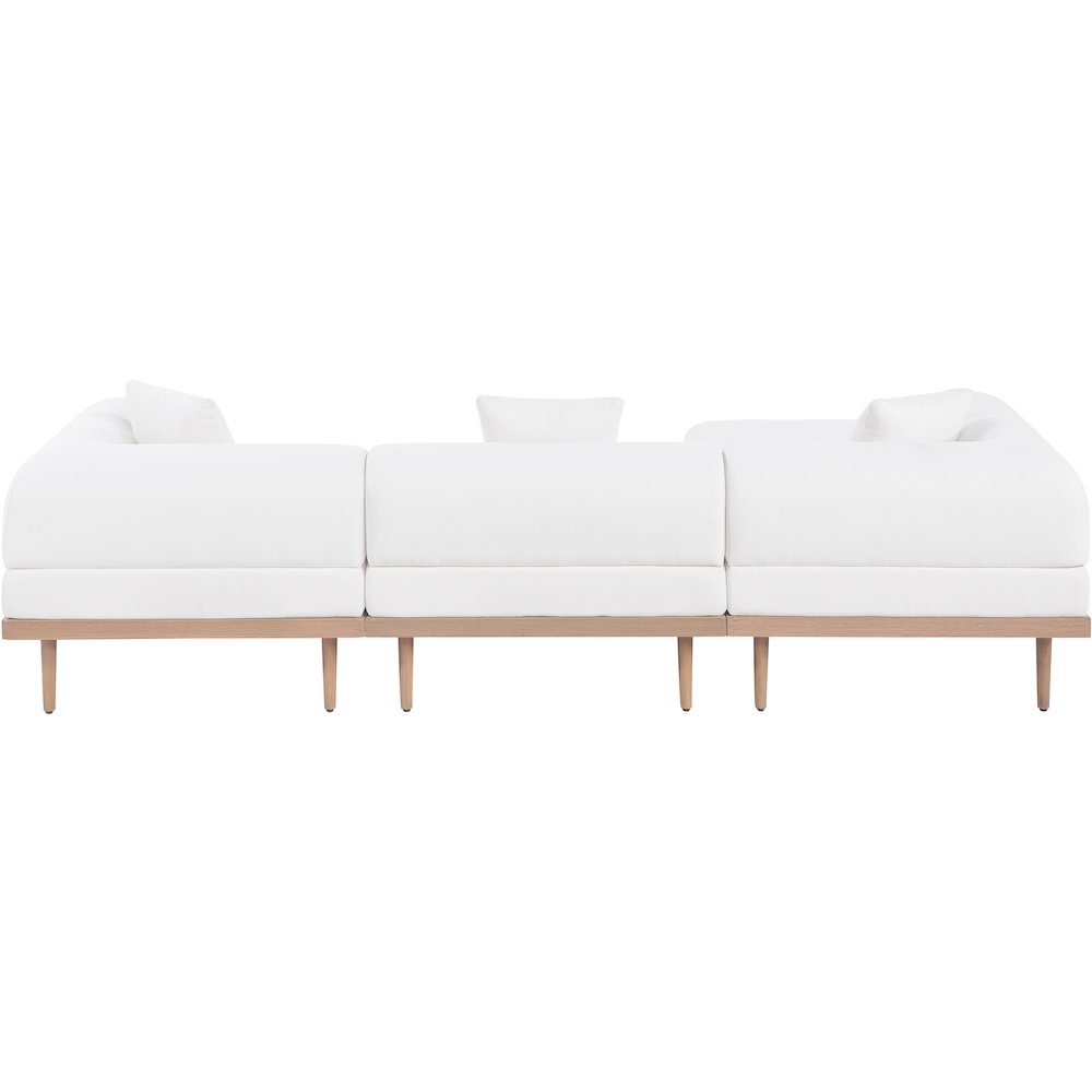 Laguna 106.5" Cream Water Resistant Fabric 3pc. Outdoor Modular Sofa