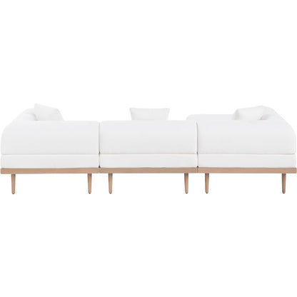 Laguna 106.5" Cream Water Resistant Fabric 3pc. Outdoor Modular Sofa