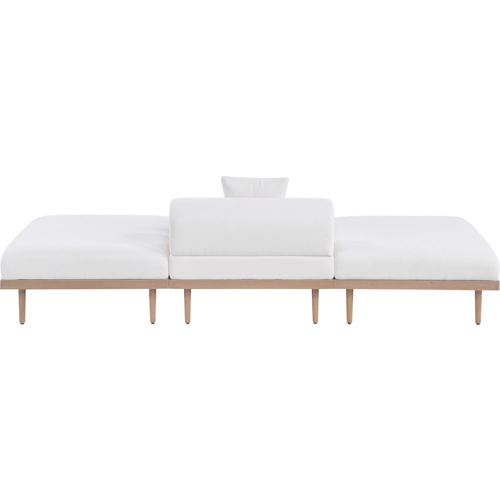 Laguna 106.5" Cream Water Resistant Fabric 3pc. Outdoor Modular Sofa