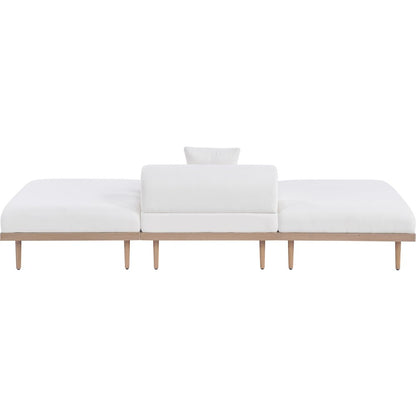 Laguna 106.5" Cream Water Resistant Fabric 3pc. Outdoor Modular Sofa