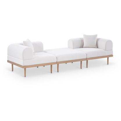 Laguna 106.5" Cream Water Resistant Fabric 3pc. Outdoor Modular Sofa