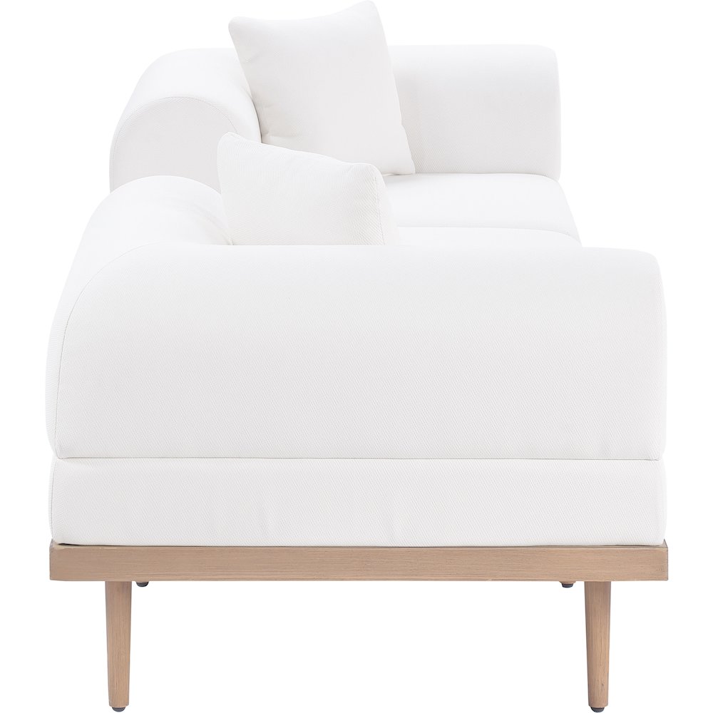 Laguna 106.5" Cream Water Resistant Fabric 3pc. Outdoor Modular Sofa