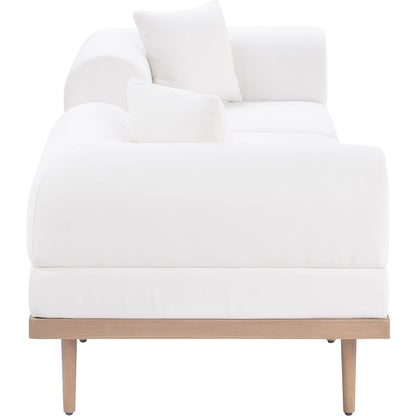 Laguna 106.5" Cream Water Resistant Fabric 3pc. Outdoor Modular Sofa