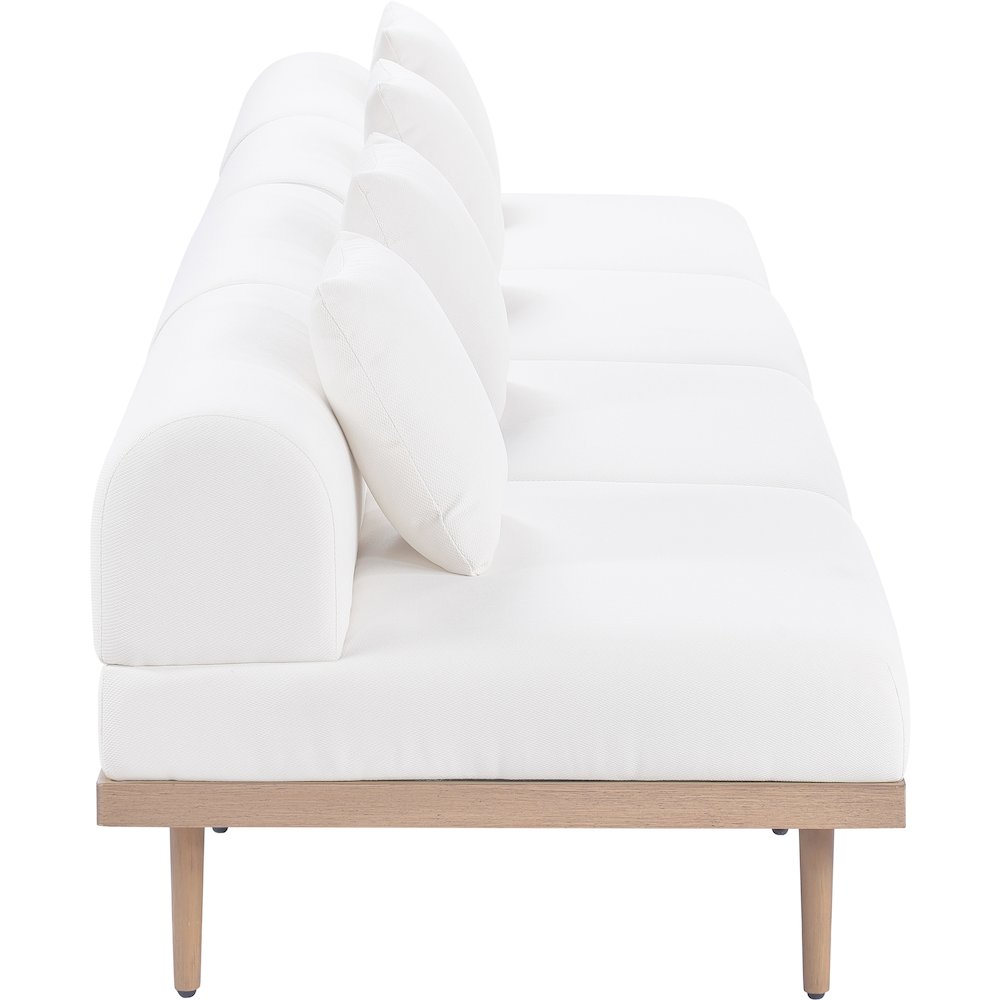 Laguna 142" Cream Water Resistant Fabric 4pc. Outdoor Modular Sofa