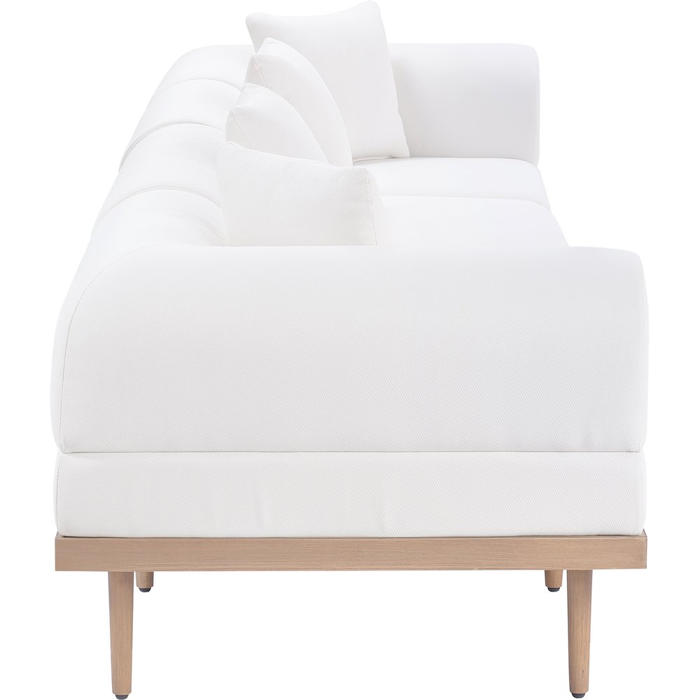 Laguna 142" Cream Water Resistant Fabric 4pc. Outdoor Modular Sofa