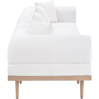Laguna 142" Cream Water Resistant Fabric 4pc. Outdoor Modular Sofa