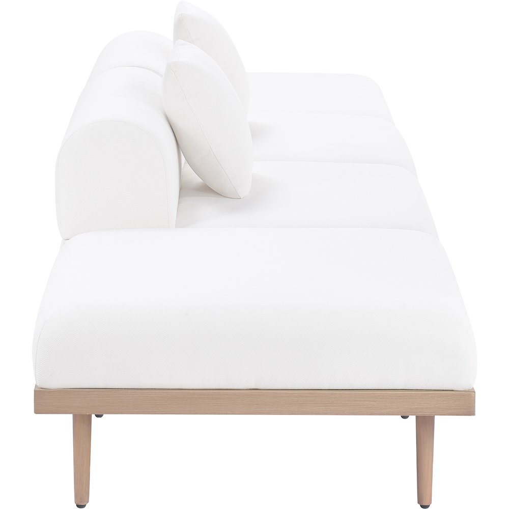 Laguna 142" Cream Water Resistant Fabric 4pc. Outdoor Modular Sofa