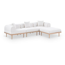 Laguna 106.5" Cream Water Resistant Fabric 4pc. Outdoor Modular Sectional