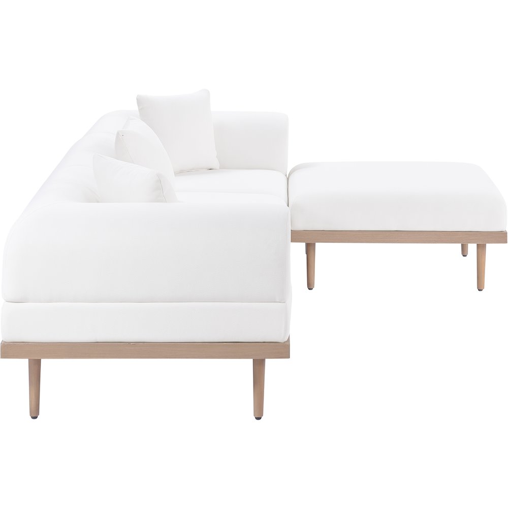 Laguna 106.5" Cream Water Resistant Fabric 4pc. Outdoor Modular Sectional