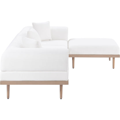 Laguna 106.5" Cream Water Resistant Fabric 4pc. Outdoor Modular Sectional