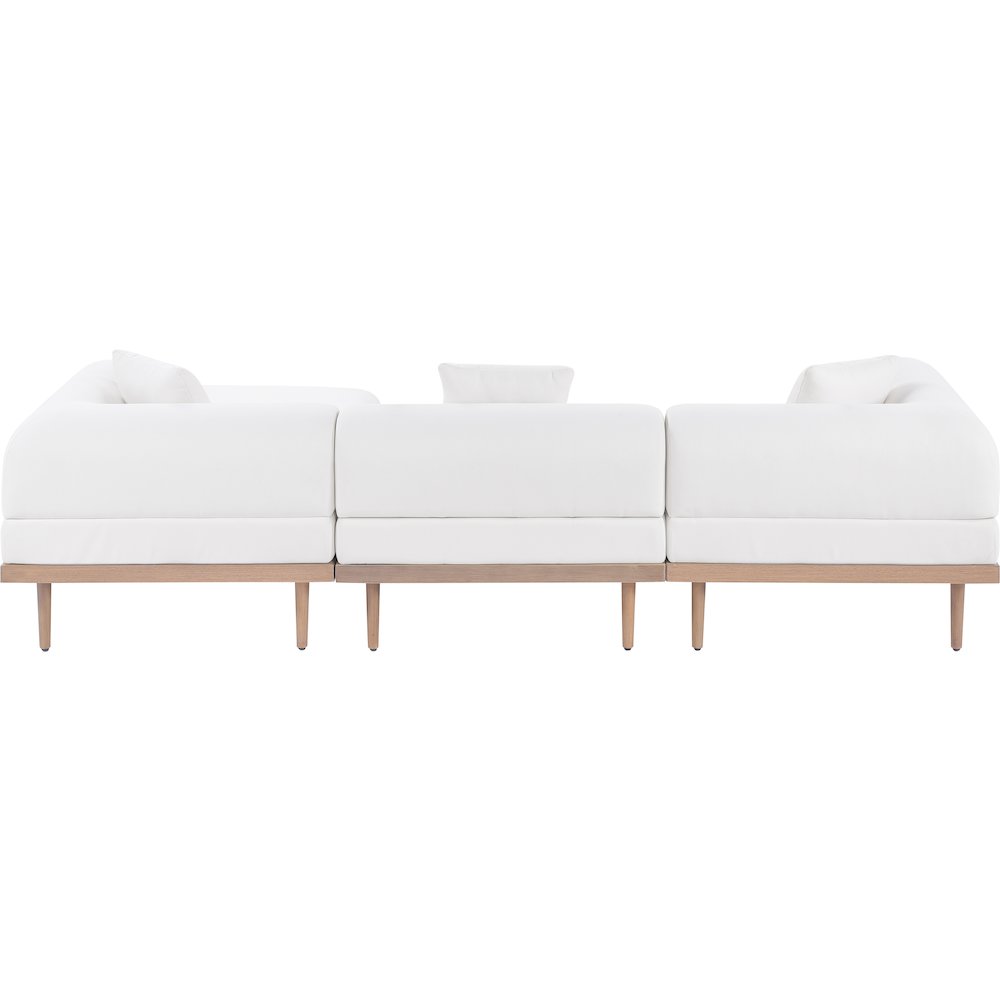 Laguna 106.5" Cream Water Resistant Fabric 4pc. Outdoor Modular Sectional