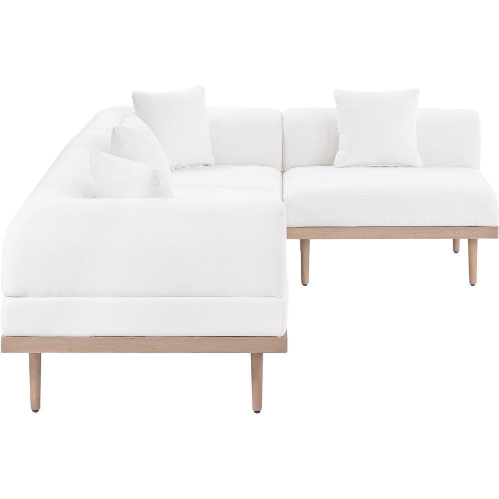 Laguna 106.5" Cream Water Resistant Fabric 4pc. Outdoor Modular Sectional