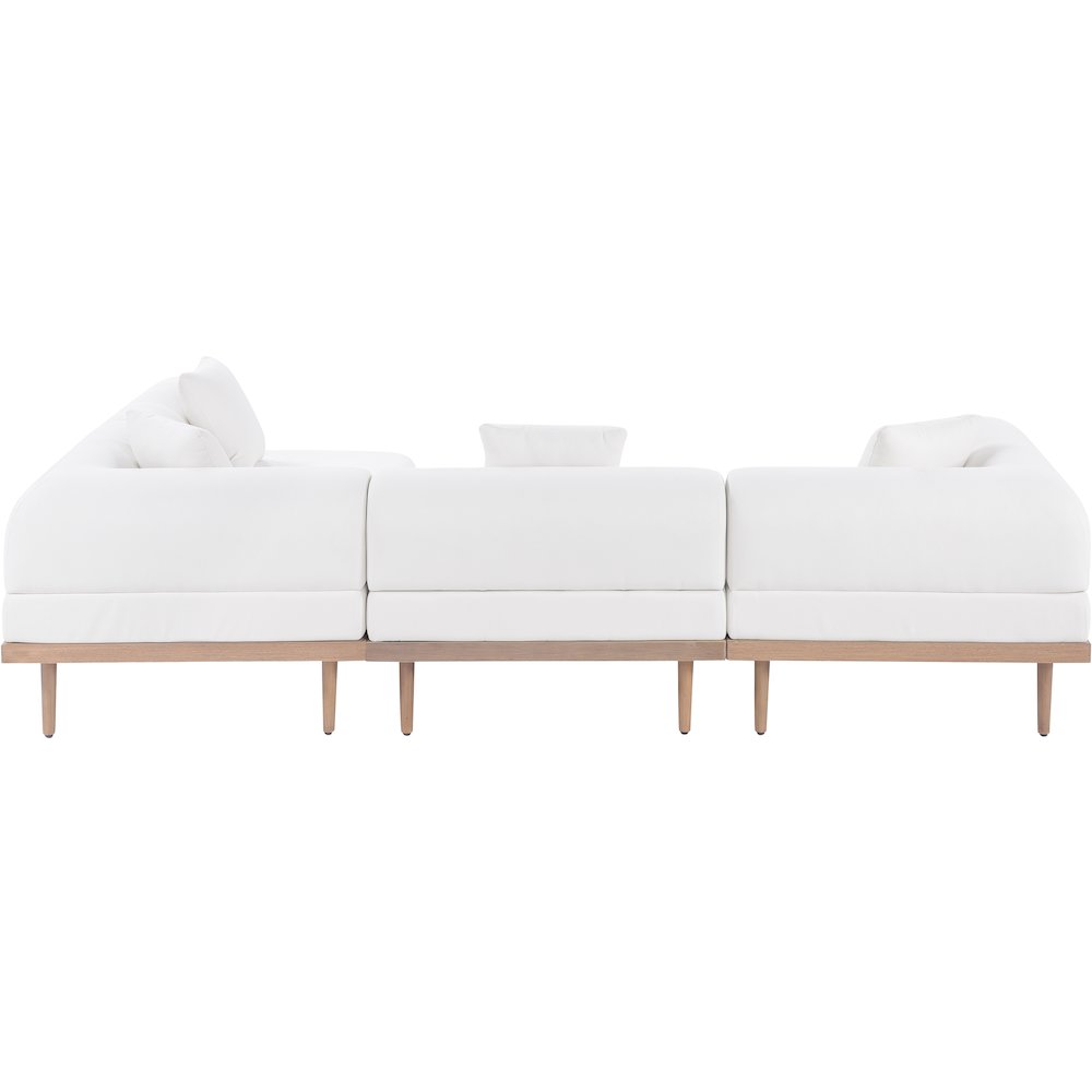 Laguna 106.5" Cream Water Resistant Fabric 4pc. Outdoor Modular Sectional
