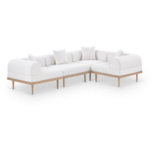 Laguna 106.5" Cream Water Resistant Fabric 4pc. Outdoor Modular Sectional