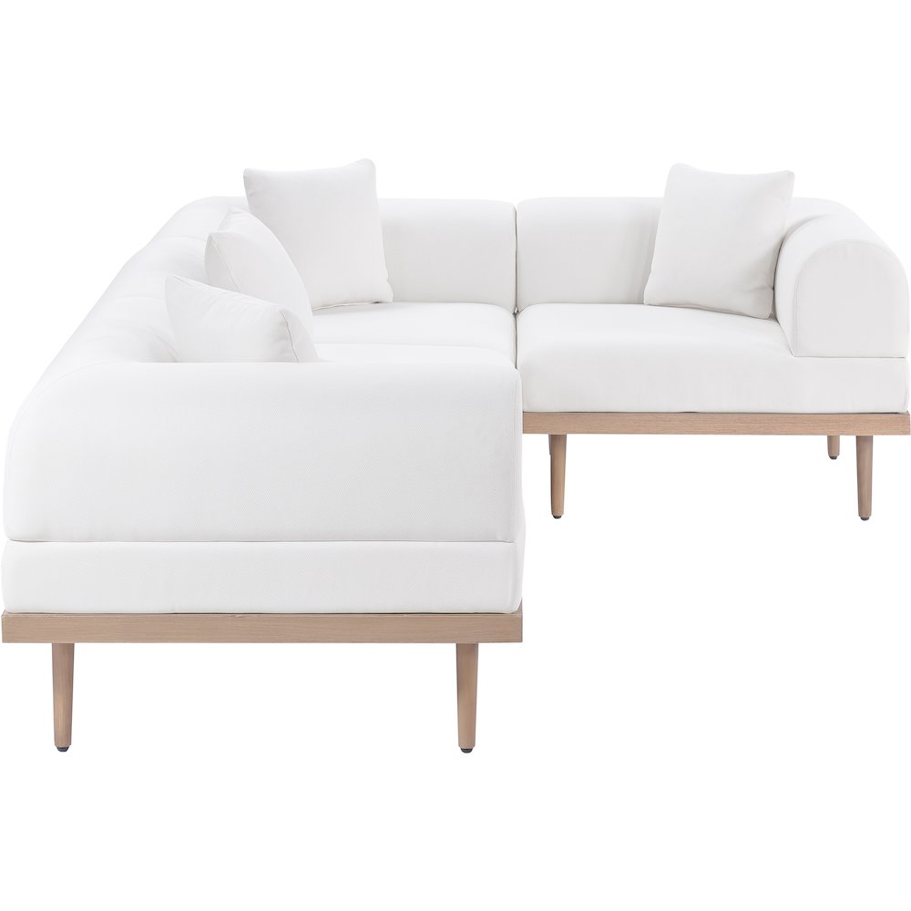 Laguna 106.5" Cream Water Resistant Fabric 4pc. Outdoor Modular Sectional