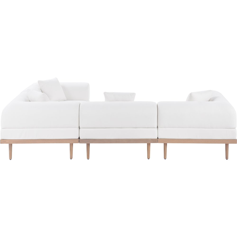 Laguna 106.5" Cream Water Resistant Fabric 4pc. Outdoor Modular Sectional