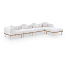Laguna 142" Cream Water Resistant Fabric 5pc. Outdoor Modular Sectional