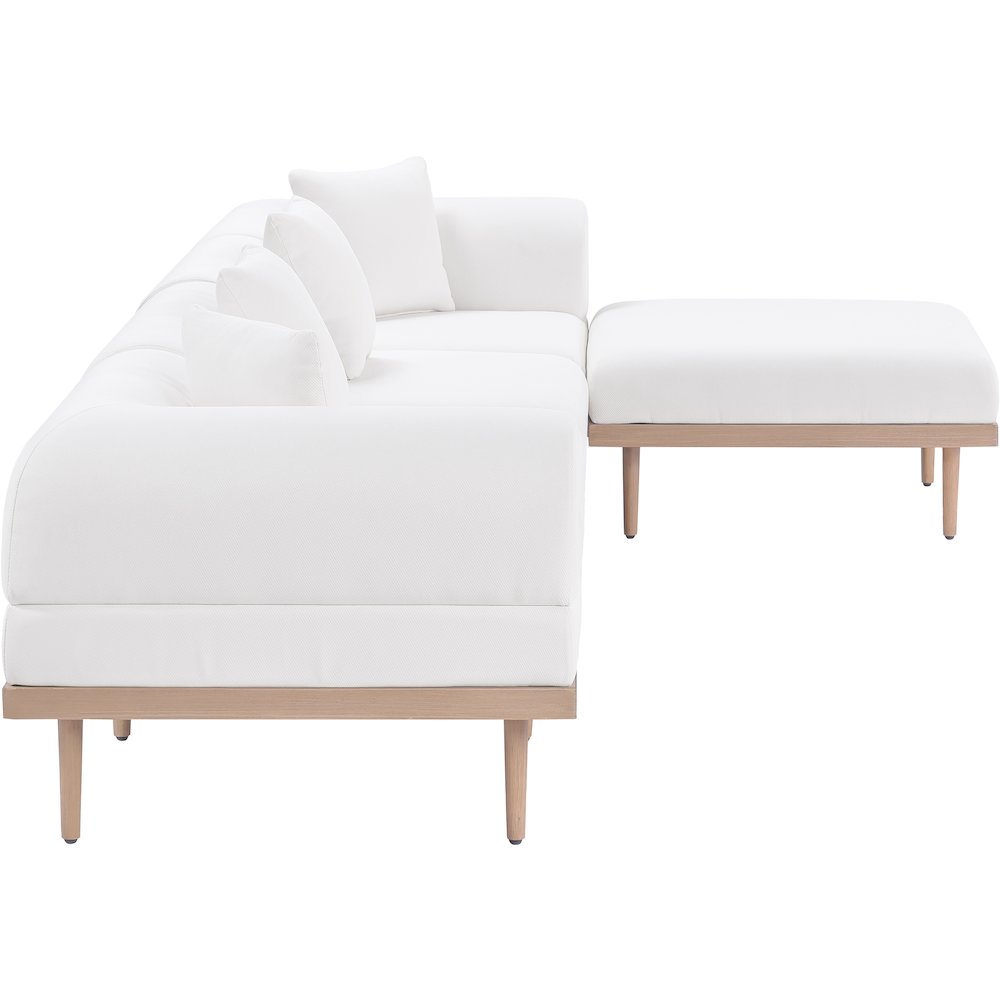 Laguna 142" Cream Water Resistant Fabric 5pc. Outdoor Modular Sectional