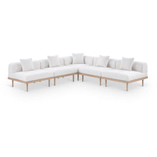 Laguna 106.5" Cream Water Resistant Fabric 5pc. Outdoor Modular Sectional
