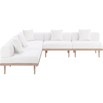 Laguna 106.5" Cream Water Resistant Fabric 5pc. Outdoor Modular Sectional
