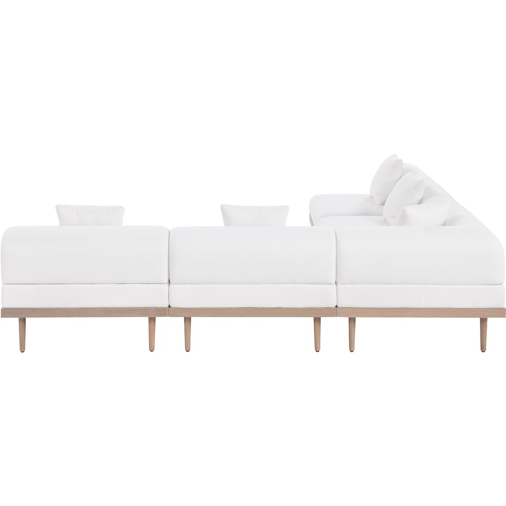 Laguna 106.5" Cream Water Resistant Fabric 5pc. Outdoor Modular Sectional