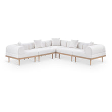 Laguna 106.5" Cream Water Resistant Fabric 5pc. Outdoor Modular Sectional