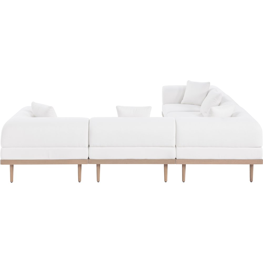 Laguna 106.5" Cream Water Resistant Fabric 5pc. Outdoor Modular Sectional