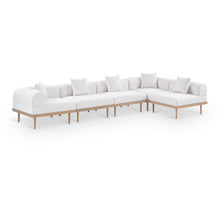 Laguna 142" Cream Water Resistant Fabric 5pc. Outdoor Modular Sectional