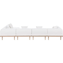 Laguna 142" Cream Water Resistant Fabric 5pc. Outdoor Modular Sectional