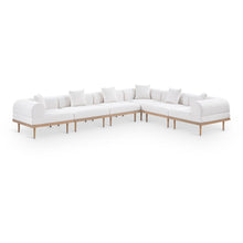 Laguna 142" Cream Water Resistant Fabric 6pc. Outdoor Modular Sectional