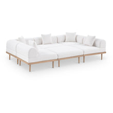 Laguna 106.5" Cream Water Resistant Fabric 6pc. Outdoor Modular Sectional