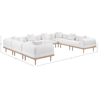 Laguna 142" Cream Water Resistant Fabric 8pc. Outdoor Modular Sectional