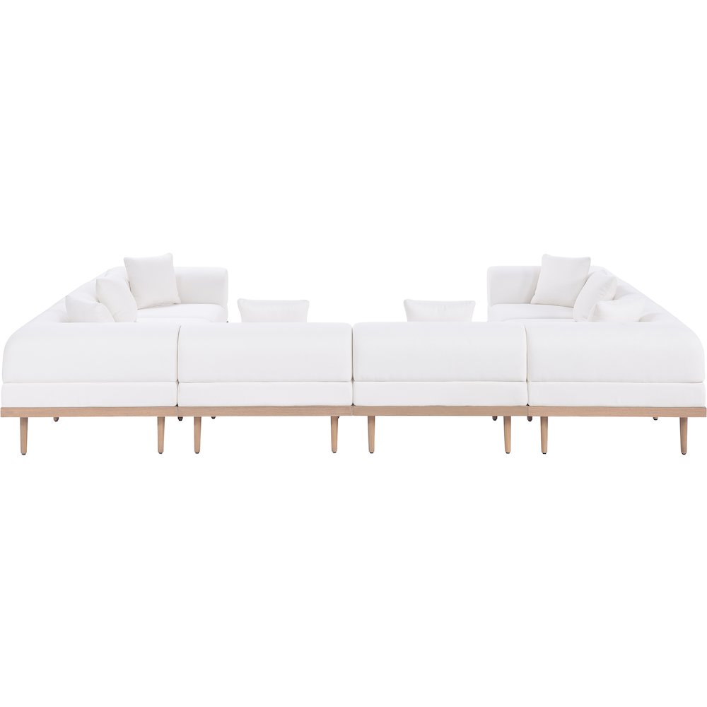 Laguna 142" Cream Water Resistant Fabric 8pc. Outdoor Modular Sectional