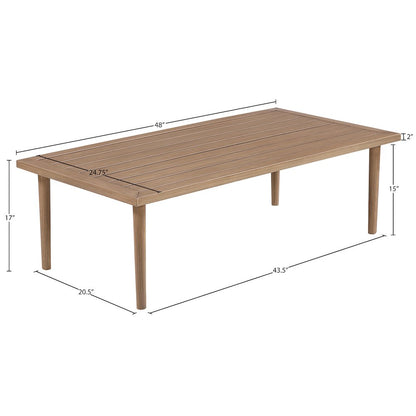 Laguna Natural Aluminum Outdoor Patio Coffee Table