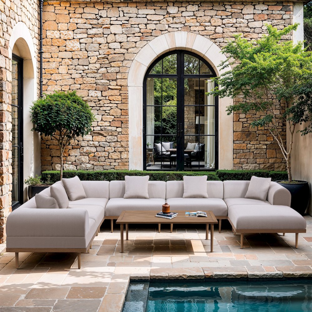 Laguna Natural Aluminum Outdoor Patio Coffee Table