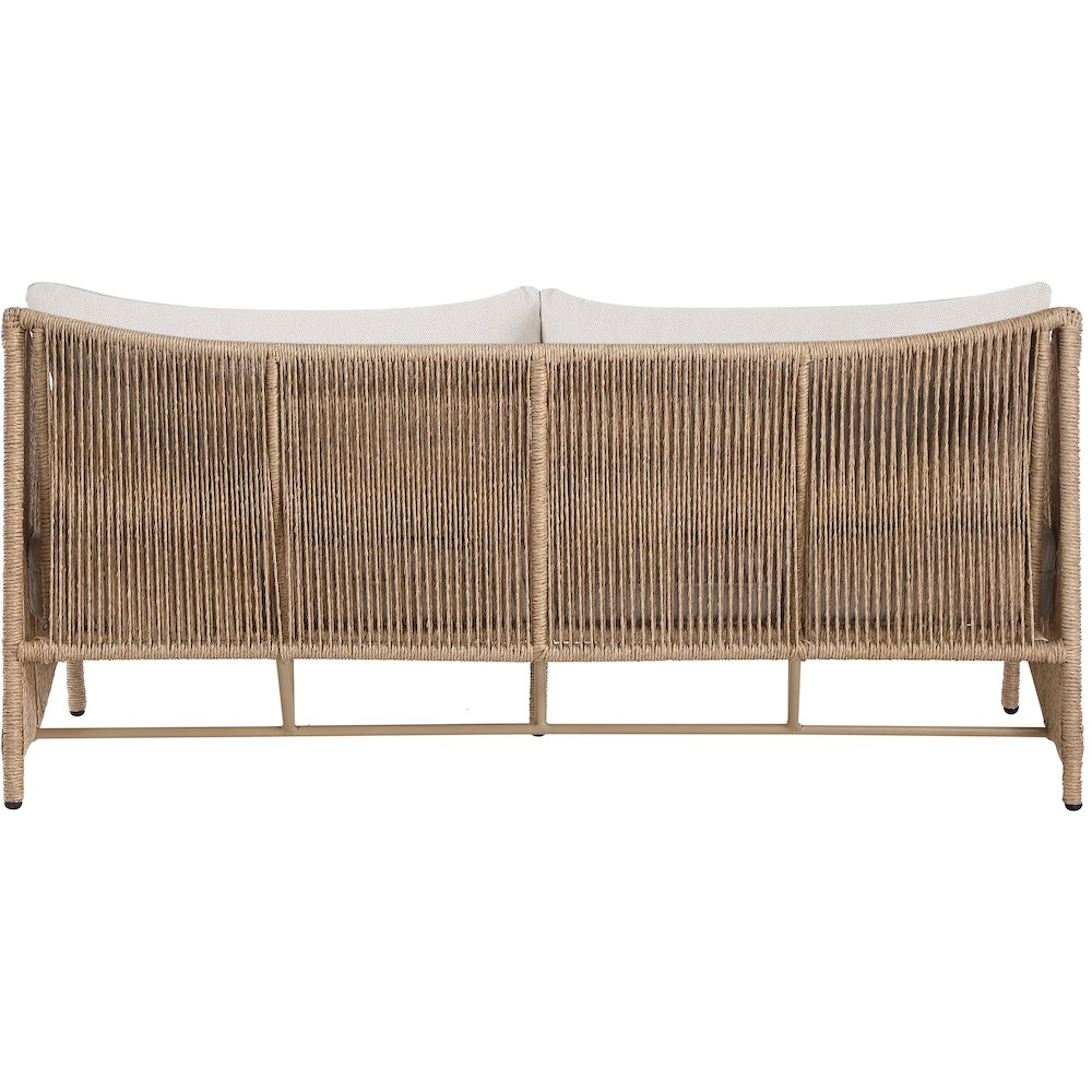 Coastline 70" Beige Olefin Water Resistant Fabric Wicker Outdoor Patio Loveseat