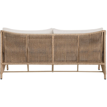 Coastline 70" Beige Olefin Water Resistant Fabric Wicker Outdoor Patio Loveseat
