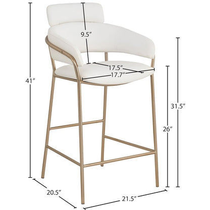 Yara Cream Vegan Leather Counter Stool