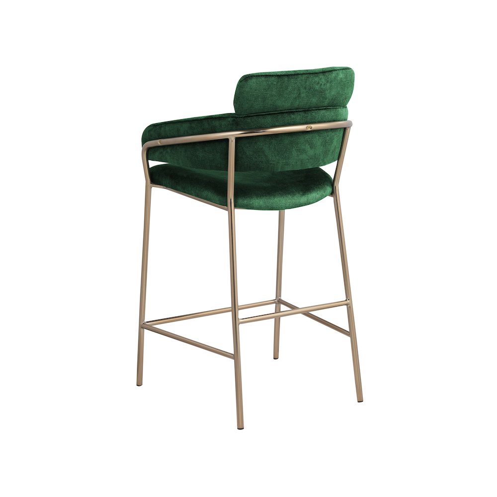 Yara Green Velvet Counter Stool