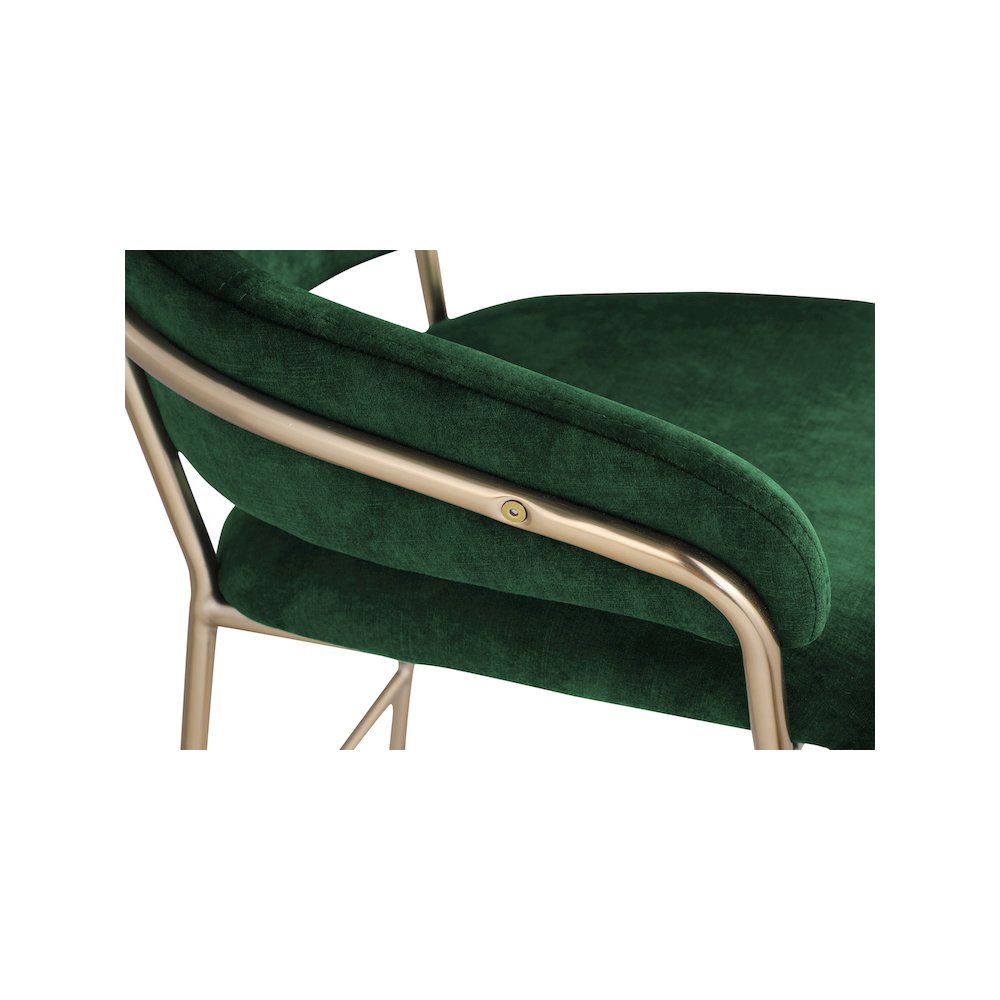 Yara Green Velvet Counter Stool