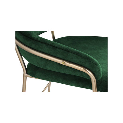 Yara Green Velvet Counter Stool