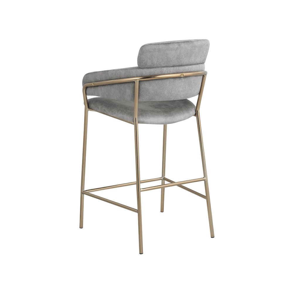 Yara Grey Velvet Counter Stool