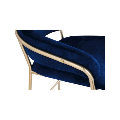 Yara Navy Velvet Counter Stool