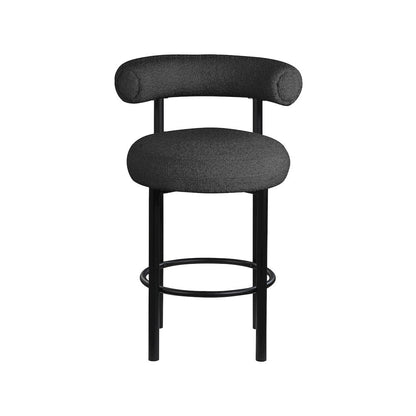 Bordeaux Black Boucle Fabric Stool, Set of 2