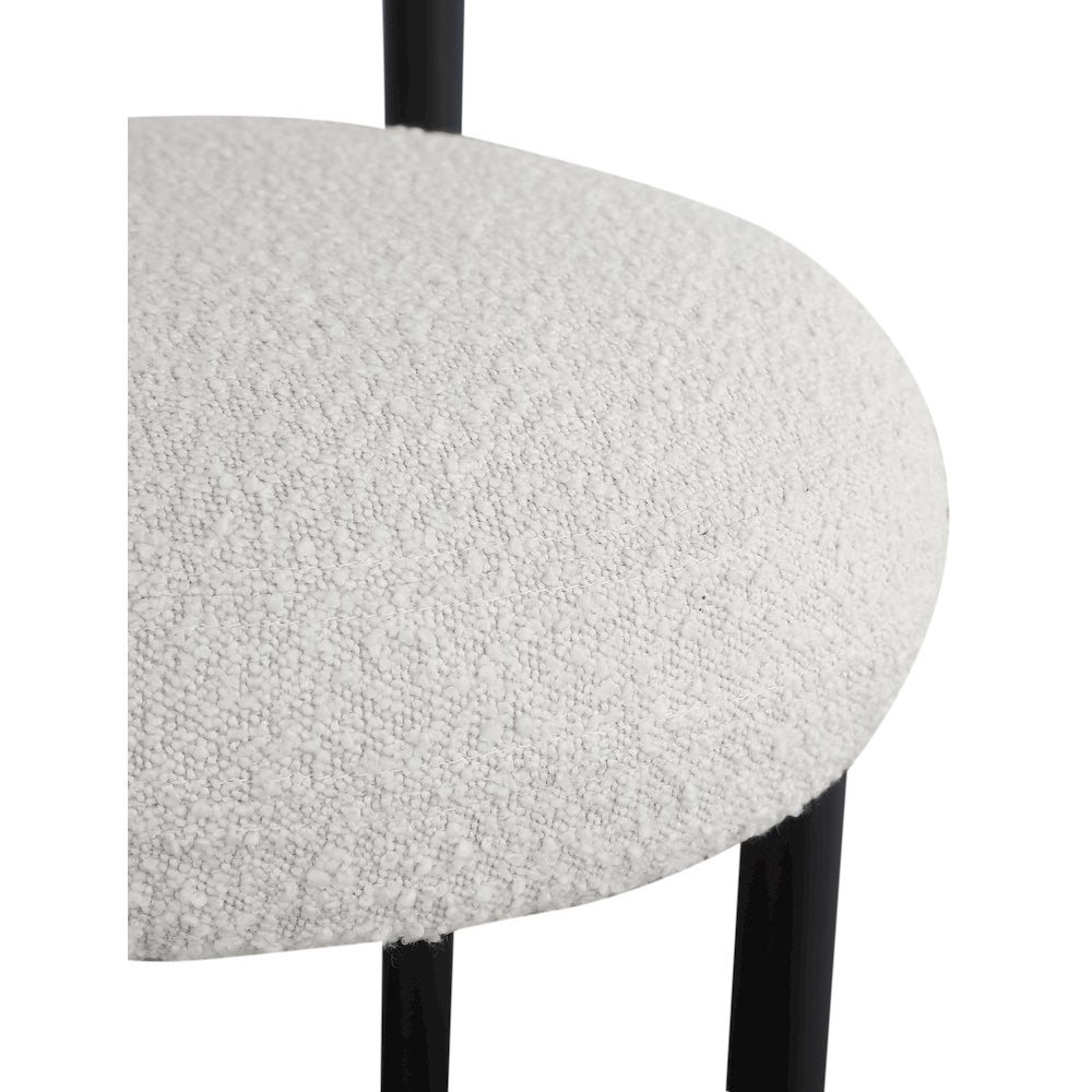 Bordeaux Cream Boucle Fabric Stool, Set of 2