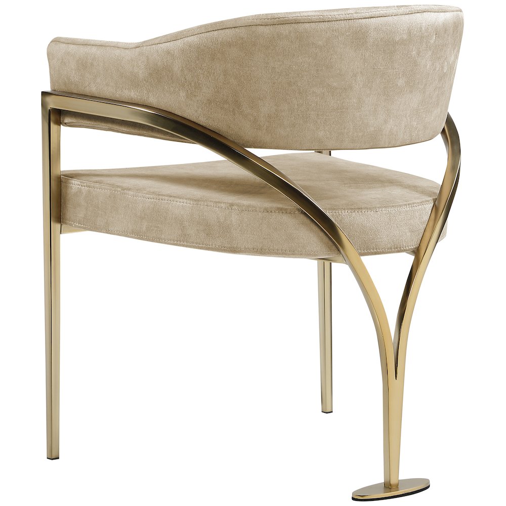 Madelyn Beige Velvet Dining Chair, Set of 2