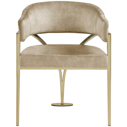 Madelyn Beige Velvet Dining Chair, Set of 2
