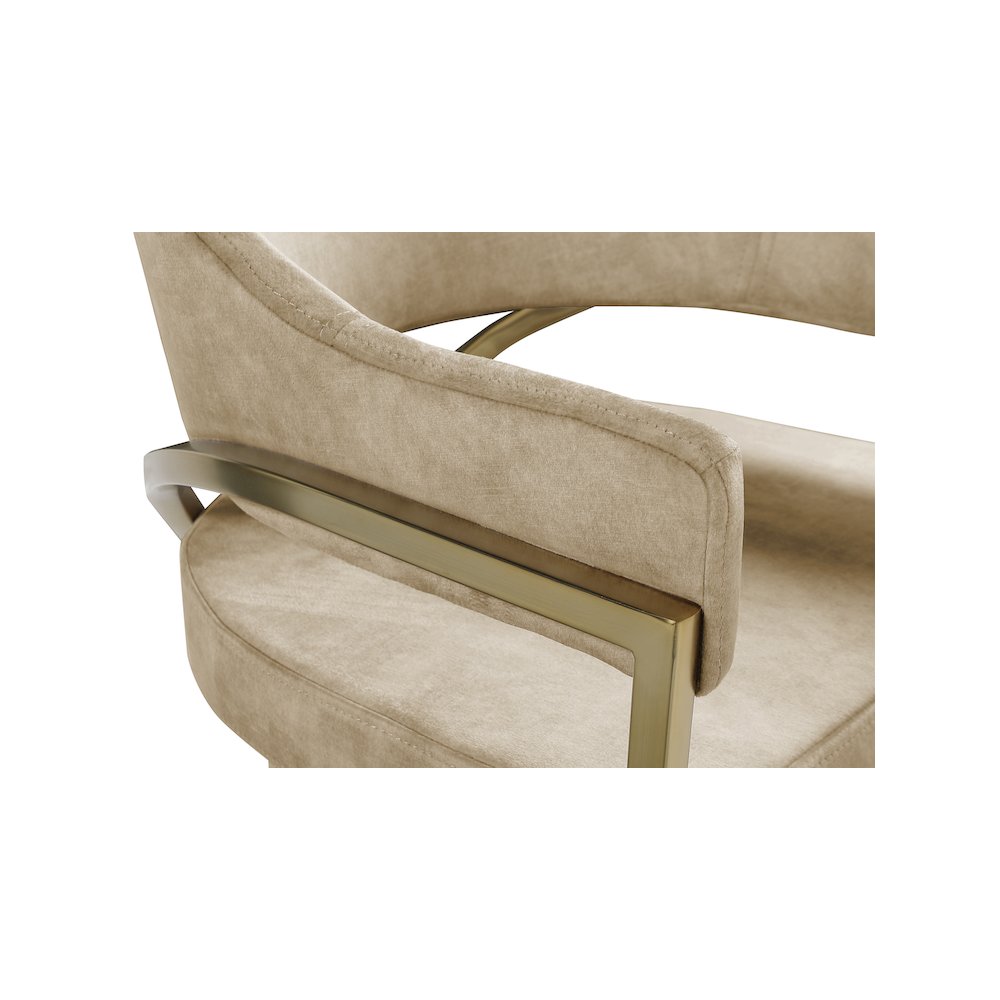 Madelyn Beige Velvet Dining Chair, Set of 2