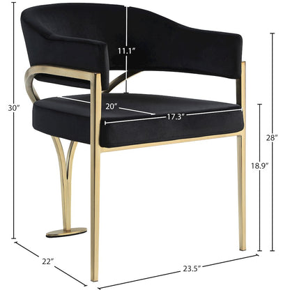 Madelyn Black Velvet Dining Chair, Set of 2