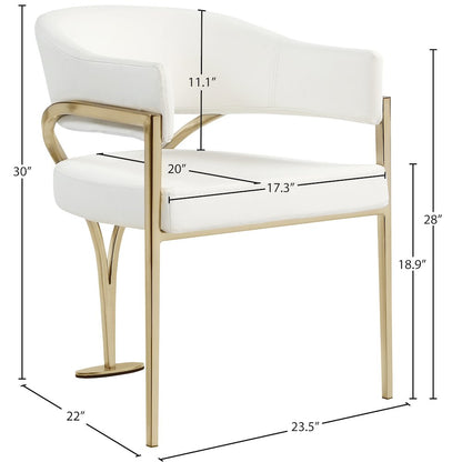 Madelyn Cream Vegan Leather Dining Chair, Set of 2